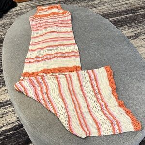 L*Space Cream and Orange Crochet Maxi